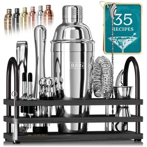 ® Mixology Bartender Kit Bar Set | 14-Piece Cocktail Shaker Set | Martini Bar... - Picture 1 of 9