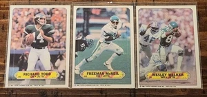 New York Jets Todd/McNeil/Walker 1983 Topps Football Sticker Lot x3 - Picture 1 of 2