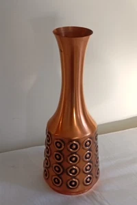 60er Jahre *Vase *Kupfer *Mit zeittypischem Muster - Bild 1 von 6