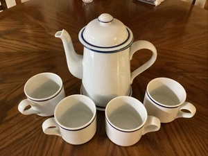 Dansk Bistro International Design COFFEE POT, 40oz, 8 1/2”and 4 Cups, Mugs - Picture 1 of 16