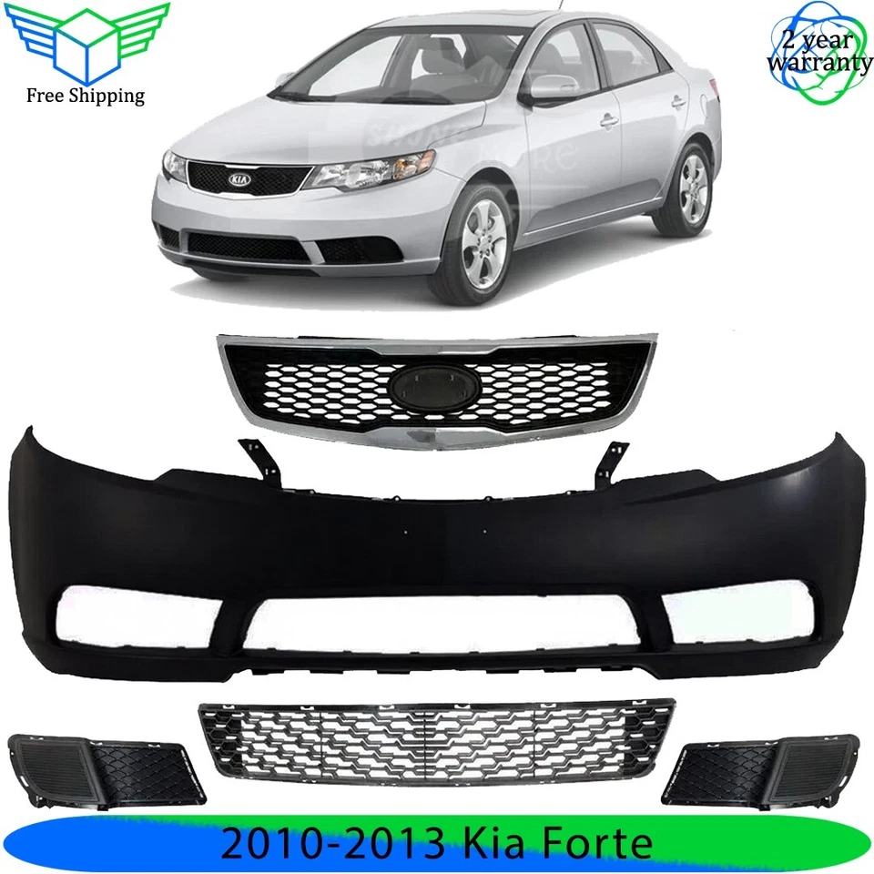 前保险杠盖法西斯和格栅组件套件适用于 2010 - 2013 起亚 Forte — 第 1/4 张图片