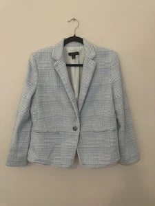 Blazer Ann Taylor Newbury Cuadros Un Botón Preppy Carrera Cápsula Armario Primavera - Imagen 1 de 13