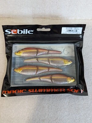 Sebile Magic Swimmer 4-1/8" macio 4 peças 3/8 oz forro âmbar - item descontinuado - Imagem 1 de 3