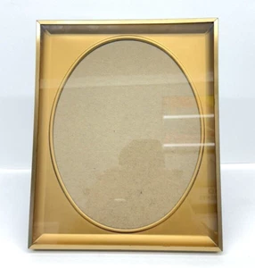 Vintage Gold Bilderrahmen 8” x 10” Metall Oval Passepartout Shadowbox Tischplatte MCM - Bild 1 von 10