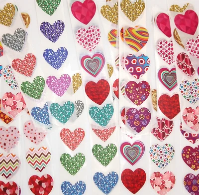 25 Heart Stickers/Various Styles/Scrapbooking/Crafts/Valentines/Journal/1 inch - Image 1 of 4