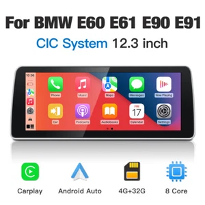 12.3" Car Stereo Android Auto GPS Navi Display for BMW E60 E90 CIC 2009-2012 - Picture 1 of 14