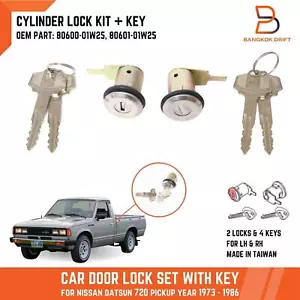 Door Lock Safety Cylinders Set With Keys For Nissan Datsun 720 Pickup 1973-1986 - Picture 1 of 4