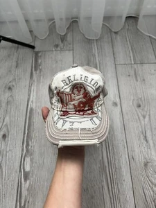 True Religion Distressed Y2K Vintage Crazy Big Logo Cap - Imagen 1 de 9