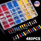 480pcs Electrical Wire Connector Assorted Insulated Crimp Terminal Spade Set Kit