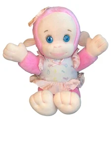 Vtg 1991 Playskool Pink Monkey Loves Plush Ears Twirl (Works) *SEE VIDEO - Picture 1 of 8