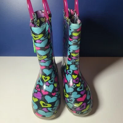 Botas impermeables Western Chief estampado corazón niñas talla 11 Foto 1 de 4