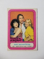 1978 THREE'S COMPANY TRADING CARD STICKER #21 Janet, Jack and Chrissy