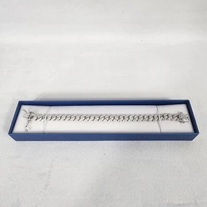 Herren 925 Silber und Kristall Kubanisches Gliederarmband 8,5 mmx7 Zoll mit CGL-Bericht - Bild 1 von 12