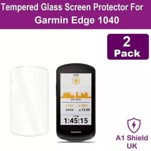 2 x Tempered Glass Screen Protector For Garmin Edge 1040 - Picture 1 of 4