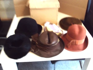 Joblot of 6 1950s/1980s Vintage Hats incl reslaw sunson incl bainbridge box - Picture 1 of 10