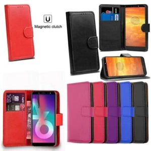 For Samsung Galaxy A5 A6 A8 2018 Premium Leather Flip Wallet Book Case Cover - Picture 1 of 12