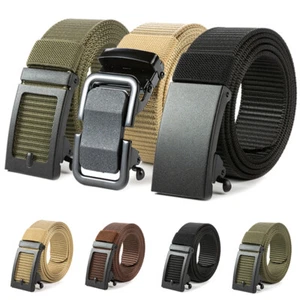 Tactical Men Nylon Belt Automatic Buckle with Slide Ratchet Belts Waist for men - Picture 1 of 28