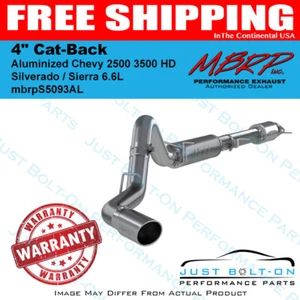 MBRP 4" Cat-Back Alum. 2020-2025 Chevy 2500 3500 HD Silverado / Sierra 6.6L Gas - Picture 1 of 1