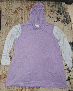 3x Bobbie Brooks Heather Colorblock Lavender Purple/Gray Hoodie Jacket Pull Over - Picture 1 of 3