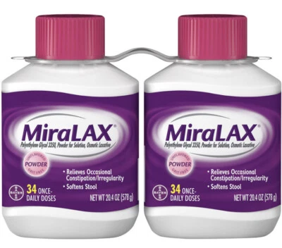 Miralax Polvo Laxante para Alivio Suave del Estreñimiento (34 Dosis, 2 Ct.) Foto 1 de 4