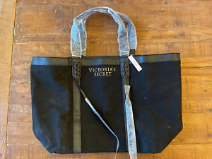 NEW Victoria Secret Solid Black Fringe Tote Bag $68 FREE SHIPPING!
