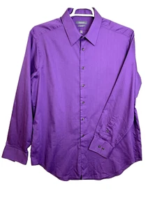 Camisa Madison Botón Frontal Para Hombre XL 17.5 34/35 Calce Ajustado Púrpura Trabajo Minimalista - Imagen 1 de 11