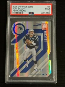 2005 Donruss Elite Aspirations #56 Tom Brady /88 PSA MINT 9 (pop:4, higher:0) - Picture 1 of 2