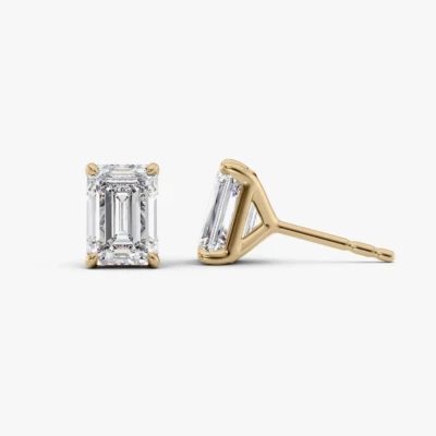Women Diamond Studs Earring Lab Grown 2.00 Carat IGI Certified 18k Yellow Gold - Image 1 of 4