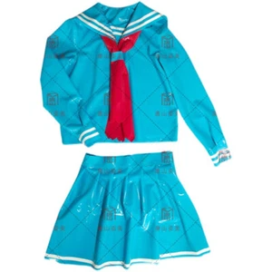 Traje de marinero uniforme de látex JK traje uniforme de estudiante con bufanda 0,4 mm personalizar - Imagen 1 de 6