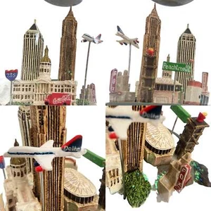 Retired Saks Fifth Ave Atlanta Georgia Skyline Snow Globe With Music 7" - Picture 1 of 10
