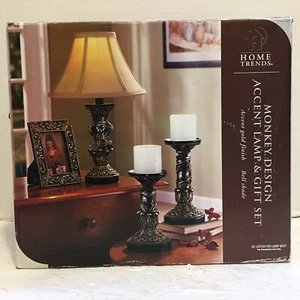 New in Open Box*Home Trends Monkey Design Accent Lamp & Gift Set*Frame/Candle - Picture 1 of 7