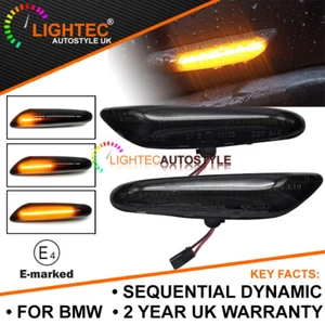 Dynamic LED Side Indicator Smoke Turn Signal Light For BMW E90 E92 E60 E87 E82 - Picture 1 of 5