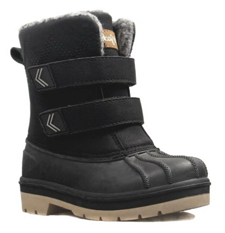 Botas de invierno Cat & Jack para niños pequeños negras King imitación cuero piel -10F 7 EE. UU. NUEVAS Foto 1 de 3