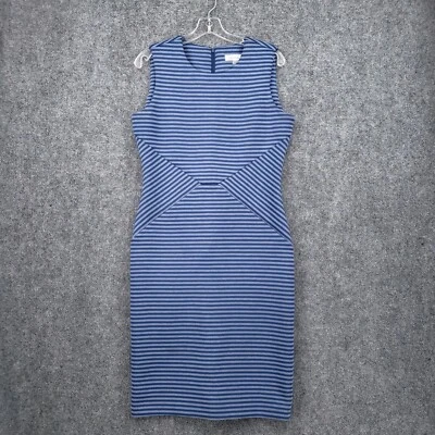 Vestido Calvin Klein Mujer 10 Azul Buceo Elastizado Sin Mangas Bodycon Funda a Rayas Foto 1 de 4