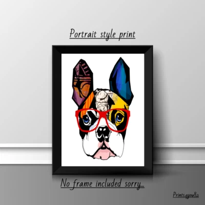 FRENCH BULLDOG A4 PRINT PICTURE POSTER WALL ART HOME DECOR UNFRAMED NEW GIFT pet