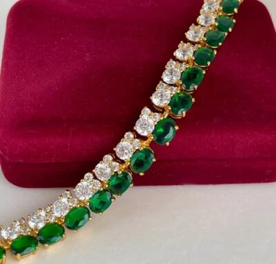 Luxus Armband Tennis Zirkonia Kristalle 999er RG Rolled Gold 24K vergoldet 18cm - Bild 1 von 4