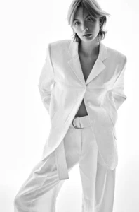 H&M Linen-blend Jacket For Women (White) - Picture 1 of 8
