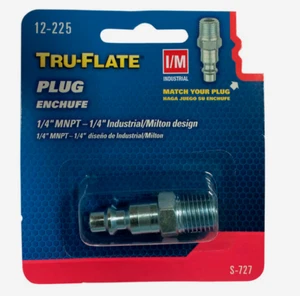 Tru-Flate Steel AIR PLUG 1/4 in. Male NPT 1 pc Industrial Style Design 12225 NEW - Picture 1 of 1