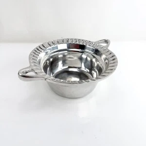Vintage Zinn Schüssel mit zwei Griffen gewellte Kanten schwer Made in Mexico 11,5 Zoll - Bild 1 von 13