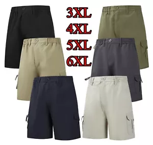 Mens Cargo Shorts BIG Size Elasticated Summer Combat Pocket Drawstring 3-6XL - Picture 1 of 6