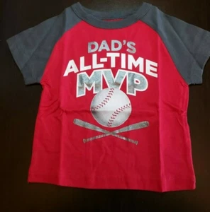BOYS INFANT PLACE SPORT DAD'S ALL TIME MVP RED SZ 9-12 MONTHS TEE SHIRT BASEBALL - Picture 1 of 12