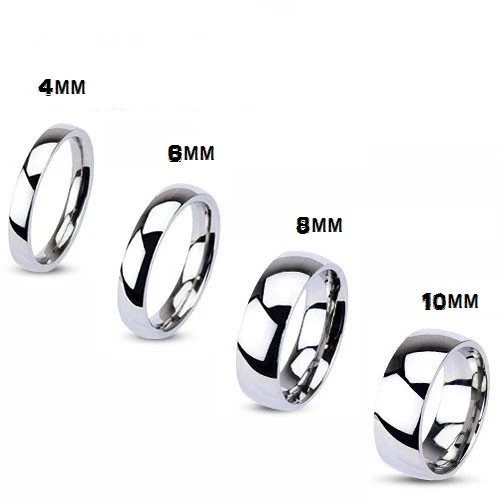 BAGUE ANNEAU ALLIANCE HOMME FEMME ADO EN ACIER MASSIF POLI EFFET MIROIR NEUVE