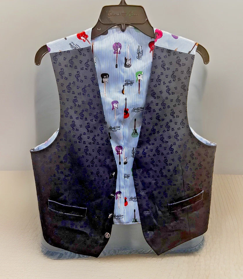 Lansky Bros Vest  Singer Guitars Clothier To The King Lining LARGE Elvis Presley - Image 1 of 4