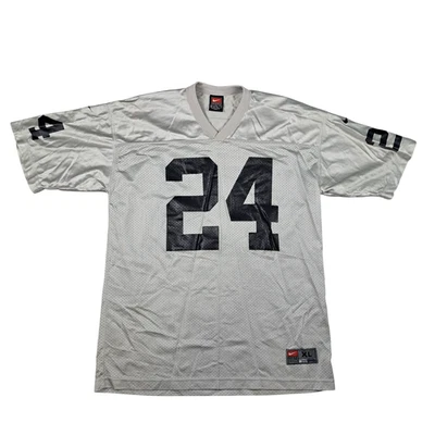 复古耐克奥克兰突袭者队球衣 Charles Woodson #24 银色黑色男式 XL — 第 1/4 张图片