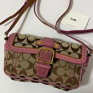 [NM] COACH 1485 Pink Beige Signature Soho Mini Schultertasche Canvas Leder - Bild 1 von 17