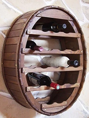 Scaffale Vini Botte-Vino per 18 Bottiglie Marrone Bar Porta Bottiglie Botte Scaf - Immagine 1 di 4