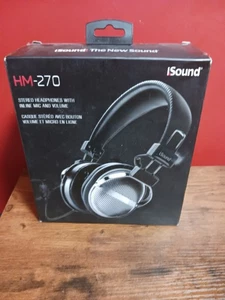 New iSound HM-270 Headphones inline Mc & Volume Black DGHP-5526 - Picture 1 of 10