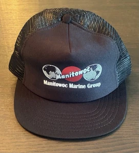 Vintage Manitowoc Marine Group Trucker Hat Black Wisconsin Great Lakes Nautical - Bild 1 von 7