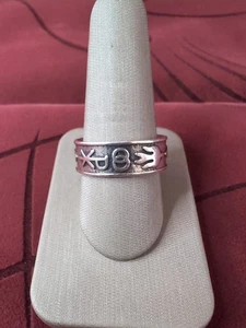 Native American Signed Sterling Silver 925 Wide Band Ring Size 10 - Picture 1 of 12