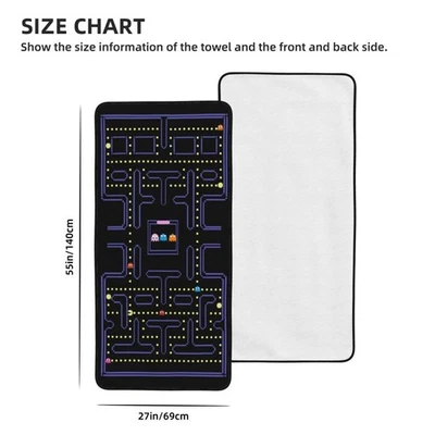 Toalha de banho Game Pac Man impressa face única 27x55 polegadas absorvente toalha de banho - Imagem 1 de 4